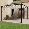 Elegant pavillon 3x3 m med justerbart lameltag | Farve: Creme | Materiale: Aluminium og stof Buer, Spalier, Lysthuse Uden Tag