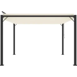 Elegant pavillon 3x3 m med justerbart lameltag | Farve: Creme | Materiale: Aluminium og stof Buer, Spalier, Lysthuse Uden Tag