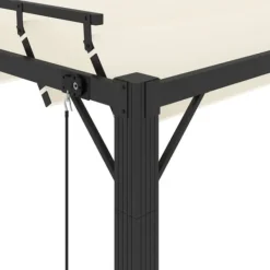 Elegant pavillon 3x3 m med justerbart lameltag | Farve: Creme | Materiale: Aluminium og stof Buer, Spalier, Lysthuse Uden Tag