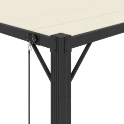Elegant pavillon 3x3 m med justerbart lameltag | Farve: Creme | Materiale: Aluminium og stof Buer, Spalier, Lysthuse Uden Tag