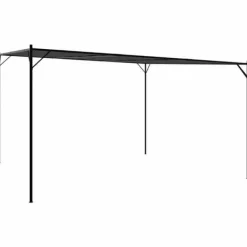 New Elegant 4x4 m Pavillon - Vandafvisende Polyester og Stål | Farve: Antracitgrå | 180 g/m² Buer, Spalier, Lysthuse Uden Tag
