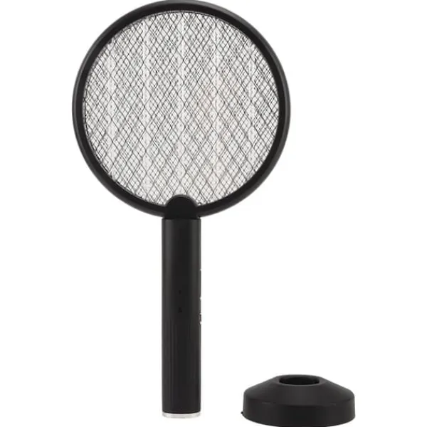 Fluesmækkere^Elektrisk Bug Swatter USB Opladning Rund Flue Killer til Courtyard Kitchen Sort