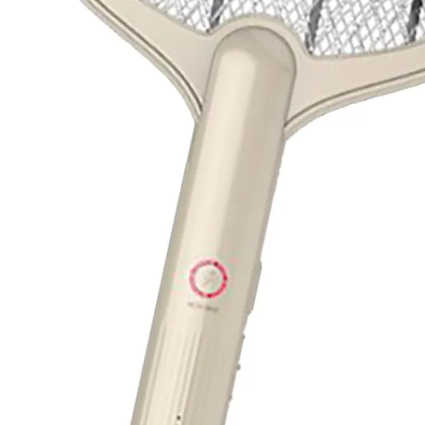 Fluesmækkere^Elektrisk 2-i-1 USB genopladelig fluesmækker med 3-lags mesh - hvid