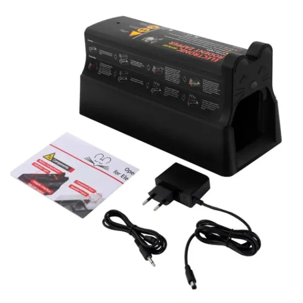 Skadedyrsfælder^Elektrisk muse- og rottefælde - Elektronisk fælde - EU-stik 220V 60Hz - 7000V højspænding - 27,5×11,9×12,5 cm - Sort
