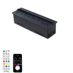 New Elektrisk Pejs, 3D Vanddamp Flammer, Indendørs Dekoration,500mm 19.68in, APP Vindbeskytter Brændeovne
