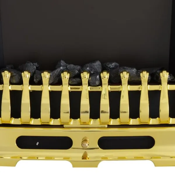 Pejse^Elektrisk Pejs, 48.2x18.5x59.2 cm, Guld