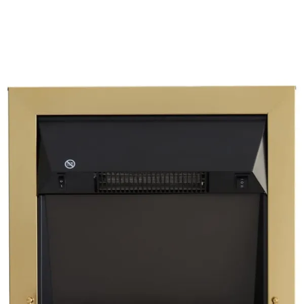 Pejse^Elektrisk Pejs, 48.2x18.5x59.2 cm, Guld