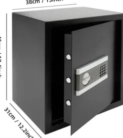 Discount Elektrisk sikkerhed, smart alarm, stor kapacitet,sort Pengeskabe