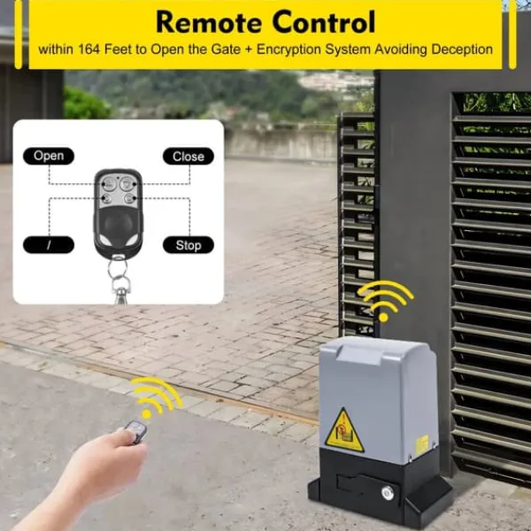 Skure, Garager & Carports^Elektrisk skydeportmotor - 550W motorsæt - Automatisk drift - Komplet sæt - Til gør-det-selv - Sølv