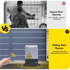 Skure, Garager & Carports^Elektrisk skydeportmotor - 550W motorsæt - Automatisk drift - Komplet sæt - Til gør-det-selv - Sølv