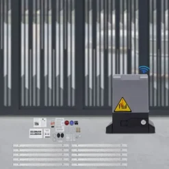 Elektrisk skydeportsåbner - 550 W Motor - 1200 kg Kapacitet - Fjernbetjening - Til Tunge Skydeporte - CE-godkendt - Mørkegrå Skure, Garager & Carports