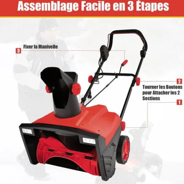 Outlet Elektrisk sneslynge, 118x51x96 cm, rød. Havemaskiner