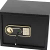 Clearance Elektronisk pengeskab / værdiboks - Vægmonteret stålsafe 30 l - Nødnøgle - Brandsikker dokumentpose - Hjem & kontor - Sort Pengeskabe