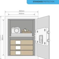 Pengeskabe^Elektronisk pengeskab - YALE - YSV/390/DB2 - Stor 40L - 39x35x36cm