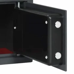 Pengeskabe^Elektronisk pengeskab i stål - Sikkerhed med lås | Farve: Mørkegrå | Størrelse: 20x31x20 cm