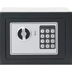 Pengeskabe^Elektronisk pengeskab med lås - Sikker opbevaring | Farve: Mørkegrå | Størrelse: 23x17x17 cm