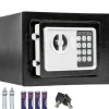 Pengeskabe^Elektronisk pengeskab 17x23x17cm + nøgle + 4 batterier - sort