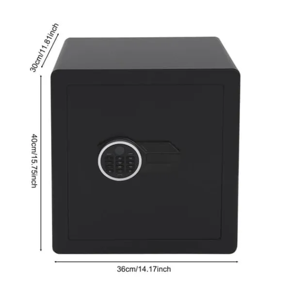 Pengeskabe^Elektronisk sikkerhedsskab, kombinationslås, holdbart design,sort
