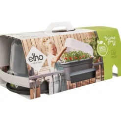 Kit Til Plante- & Urtedyrkning^ELHO - Gb Balkonsæt De Cult 55 - Living Black - L 55 x B 28,5 x H 25 cm - Balkon - 100% genbrugt