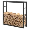 [en.casa] Tilbehør Til Brændeovne & Pejse^® Brændeholder - brændestativ - 100x100x25cm - stål - sort