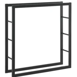 [en.casa] Tilbehør Til Brændeovne & Pejse^® Brændeholder - brændestativ - 100x100x25cm - stål - sort