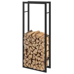 [en.casa] Tilbehør Til Brændeovne & Pejse^® Brændeholder - brændestativ - 60x150x25cm - stål - sort