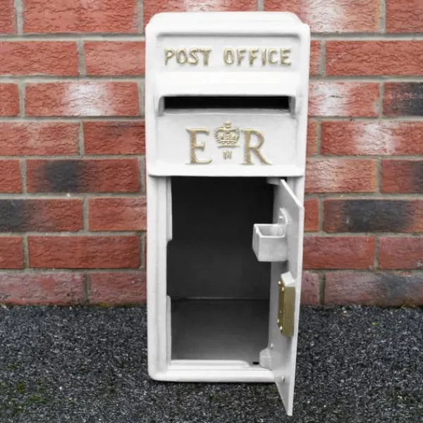 Postkasser & Brevindkast^Engelsk postkasse - hvid | Royal Mail Låst postkasse Bryllupsdekoration Dåpsdekorationer Havedekorationer Begivenheder Britisk
