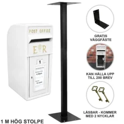 Discount Engelsk postkasse med stativ - hvid | MonsterShop Postkasser & Brevindkast