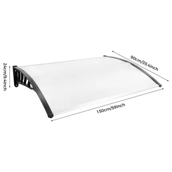Entrétag - Dørtag Markise - PVC - Regnbeskyttelse til Hoveddør - Udendørs - Gennemsigtig Klar Buer, Spalier, Lysthuse Uden Tag