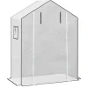 Sale Erstatningsfolie PE 140x73x190 cm, UV-beskyttelse, rulleport & sidevinduer – til drivhus/tomathus, hvid Drivhus