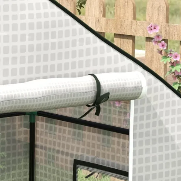Sale Erstatningsfolie PE 140x73x190 cm, UV-beskyttelse, rulleport & sidevinduer – til drivhus/tomathus, hvid Drivhus