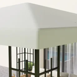 Telte & Lysthuse^Erstatningstag til pavillon 3x3 m, vandtæt, oxford 370 g/m², lysegrå