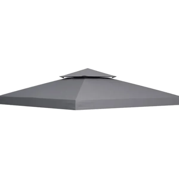 Outlet Erstatningstag 3x3 m til metalpavillon, vejrbestandigt polyester, mørkegrå Telte & Lysthuse