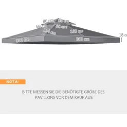 Outlet Erstatningstag 3x3 m til metalpavillon, vejrbestandigt polyester, mørkegrå Telte & Lysthuse