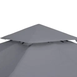 Outlet Erstatningstag 3x3 m til metalpavillon, vejrbestandigt polyester, mørkegrå Telte & Lysthuse