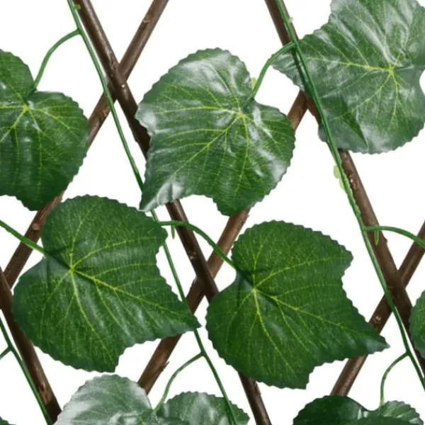 Buer, Spalier, Lysthuse Uden Tag^Espalier med kunstige vinblade - Udvidelig grøn | Størrelse: 190x60 cm