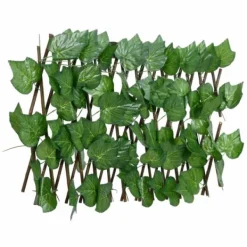 Buer, Spalier, Lysthuse Uden Tag^Espalier med kunstige vinblade - Udvideligt hegn | Størrelse: 180x20 cm | Farve: Grøn