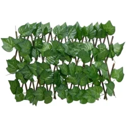 Buer, Spalier, Lysthuse Uden Tag^Espalier med kunstige vinblade - Udvideligt hegn | Størrelse: 180x20 cm | Farve: Grøn