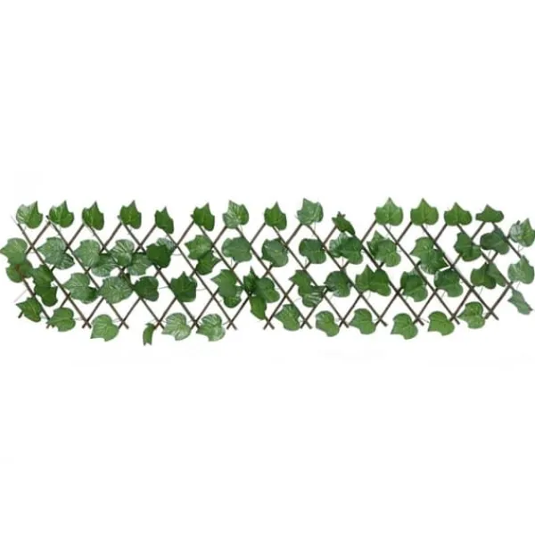 Buer, Spalier, Lysthuse Uden Tag^Espalier med kunstige vinblade - Udvideligt hegn | Størrelse: 180x20 cm | Farve: Grøn