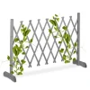 Buer, Spalier, Lysthuse Uden Tag^Espalier Skærm, Udtrækkelig, 73x28x23-185 cm, Grå
