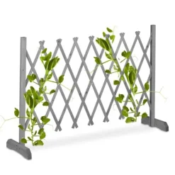 Buer, Spalier, Lysthuse Uden Tag^Espalier Skærm, Udtrækkelig, 73x28x23-185 cm, Grå