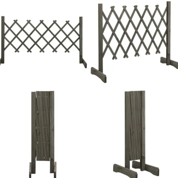 Buer, Spalier, Lysthuse Uden Tag^Espalier til haven 120x60 cm massivt fyrretræ grå - Espalier - Espalierer - Home & Living