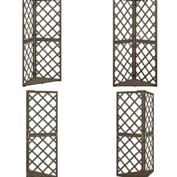 Online Espalier til hjørne 50x50x145 cm massivt grantræ grå - Espalier Til Hjørne - Espalierer Til Hjørne - Home & Living Buer, Spalier, Lysthuse Uden Tag