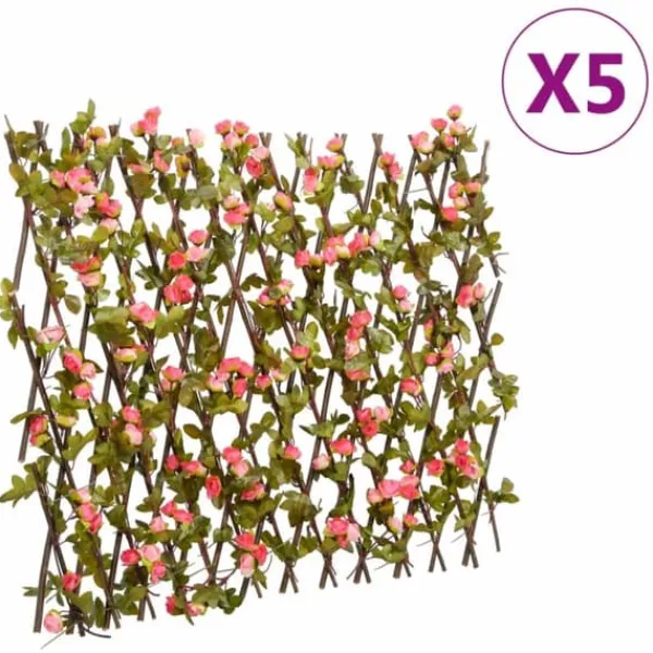 Best Espalierer med kunstig vedbend - Udvideligt hegn | Farve: Pink | Størrelse: 180x60 cm Buer, Spalier, Lysthuse Uden Tag