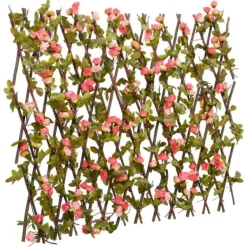 Best Espalierer med kunstig vedbend - Udvideligt hegn | Farve: Pink | Størrelse: 180x60 cm Buer, Spalier, Lysthuse Uden Tag