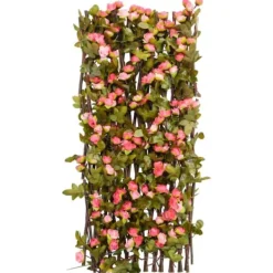 Best Espalierer med kunstig vedbend - Udvideligt hegn | Farve: Pink | Størrelse: 180x60 cm Buer, Spalier, Lysthuse Uden Tag