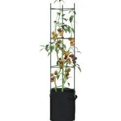 New Espalierer med planteposer - Justerbare tomatstativer | Størrelse: 154 cm | Materiale: Stål og PP | Antal: 6 stk. Krukker & Plantebeholdere