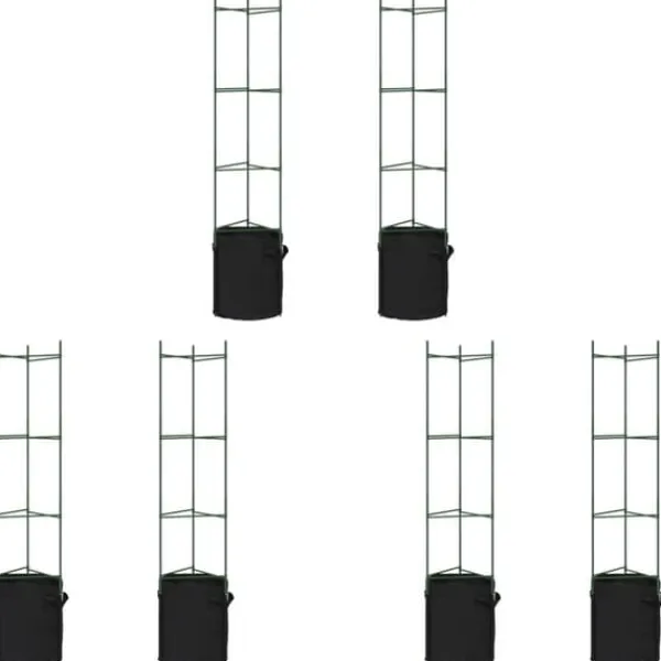 New Espalierer med planteposer - Justerbare tomatstativer | Størrelse: 154 cm | Materiale: Stål og PP | Antal: 6 stk. Krukker & Plantebeholdere