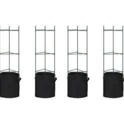 Clearance Espalierer med planteposer 4 stk - Justerbare tomatstativ i stål | Højde: 116 cm Kit Til Plante- & Urtedyrkning
