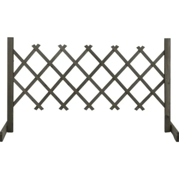 Buer, Spalier, Lysthuse Uden Tag^Espalierhegn i massivt fyrretræ - Udvideligt havehegn | Størrelse: 120x60 cm | Farve: Grå